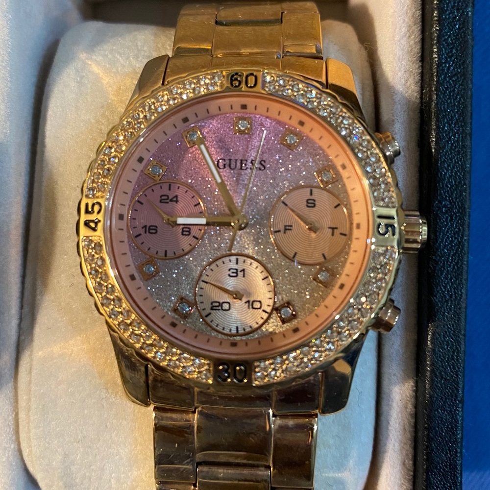 Guess Women’s Watch- Gold/Pink/Silver